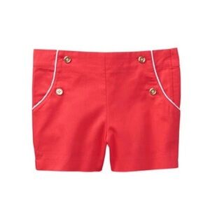 EUC Janie and Jack Girls Patriotic 4th Of July Cotton Sailor Shorts in Red 3